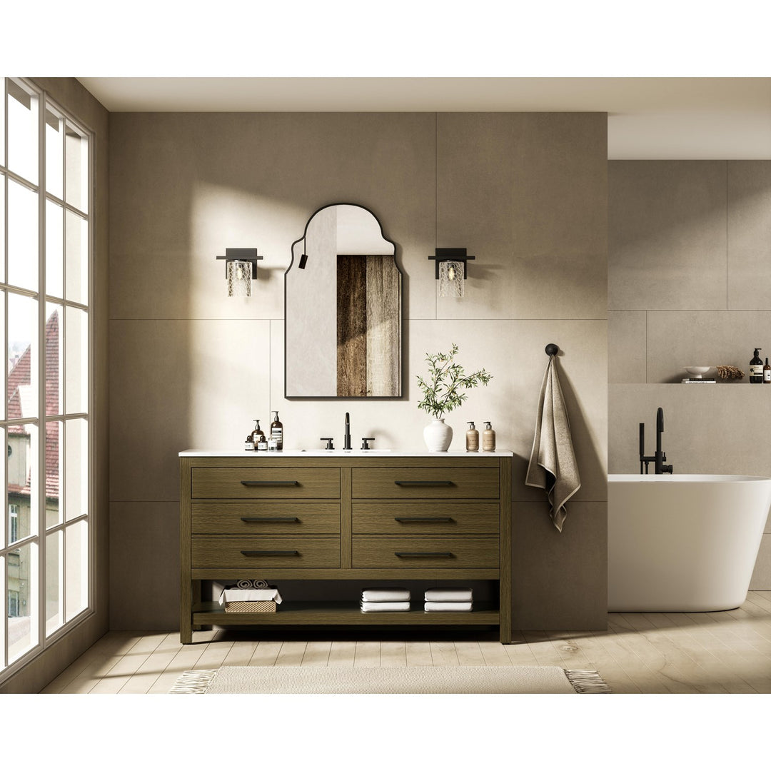 60 Inch Single Bathroom Vanity In Chestnut Brown - View 2 - Joshua Marshal