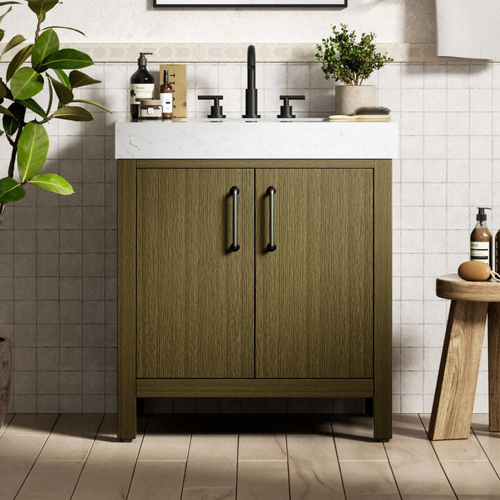 30 Inch Single Bathroom Vanity In Chestnut Brown Chestnut Brown Finish - KITCHEN & BATH by Joshua Marshal