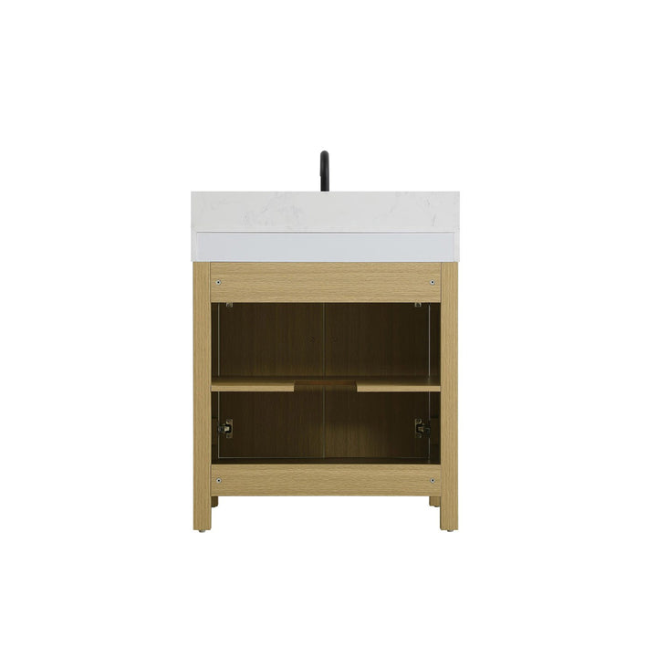 30 Inch Single Bathroom Vanity In Honey Brown - View 4 - Joshua Marshal
