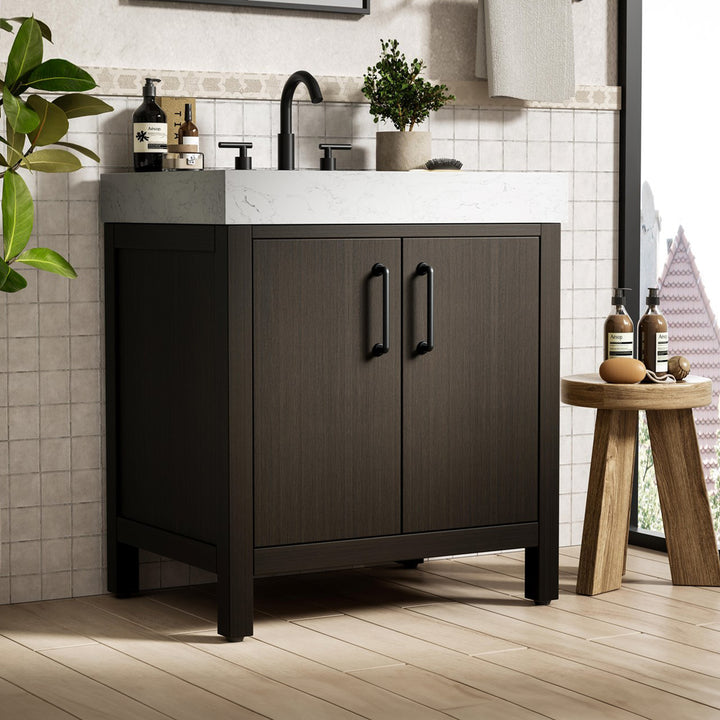 30 Inch Single Bathroom Vanity In Mocha Brown Mocha Brown Finish - KITCHEN & BATH by Joshua Marshal