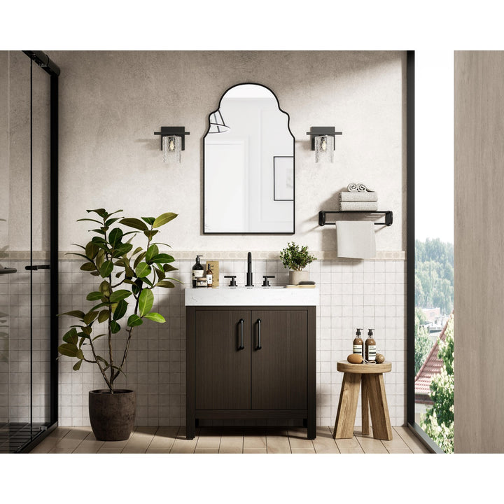 30 Inch Single Bathroom Vanity In Mocha Brown - View 2 - Joshua Marshal