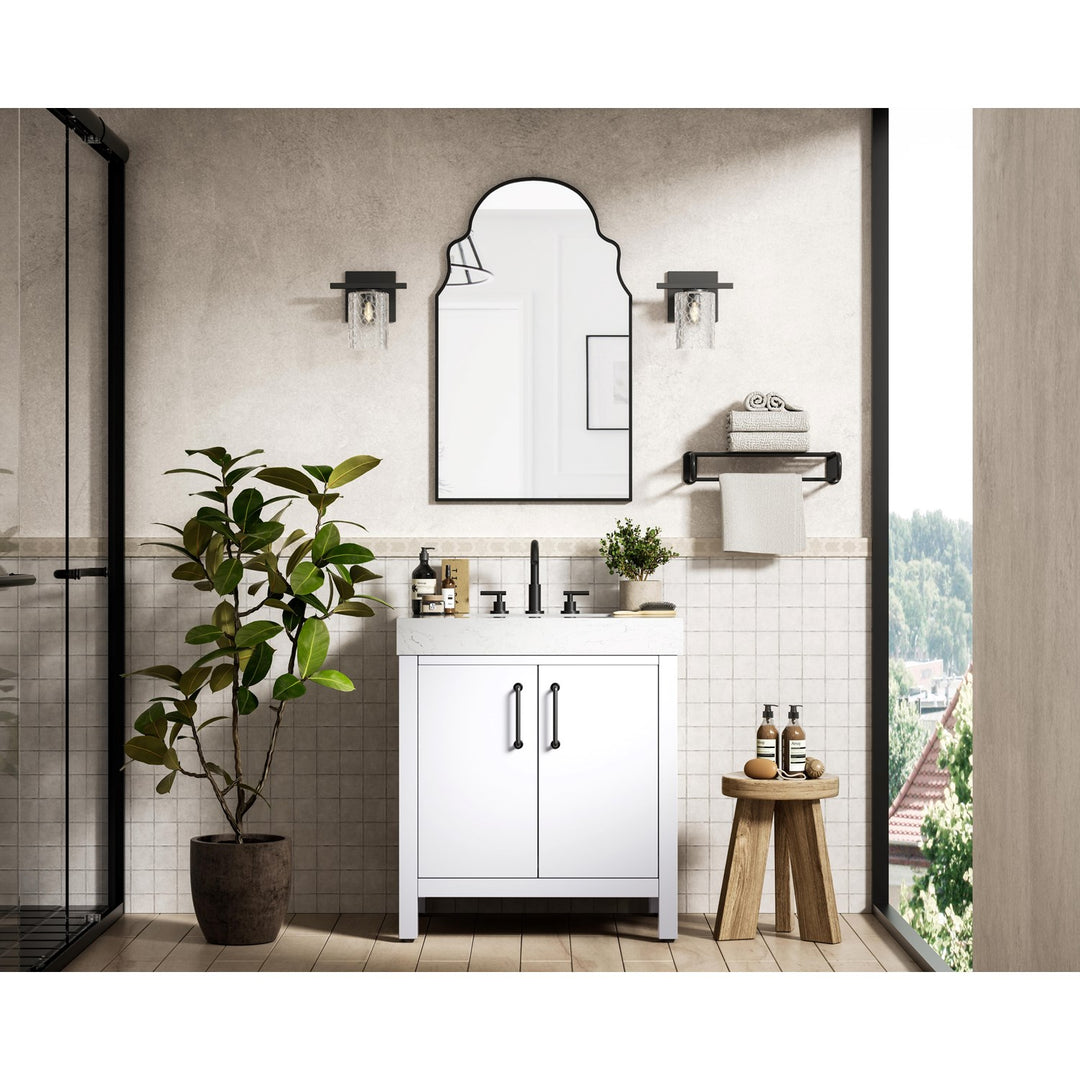 30 Inch Single Bathroom Vanity In White - View 2 - Joshua Marshal