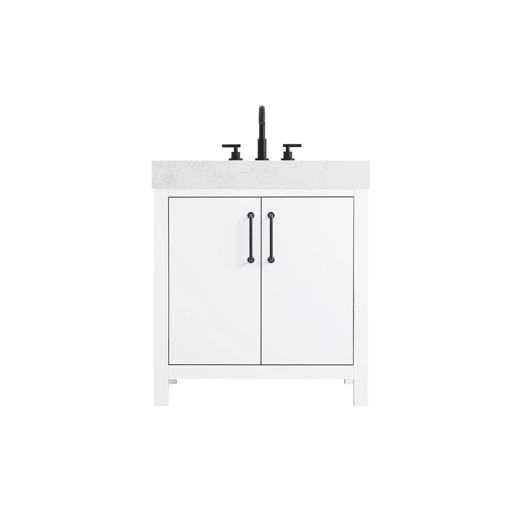 30 Inch Single Bathroom Vanity In White - View 3 - Joshua Marshal