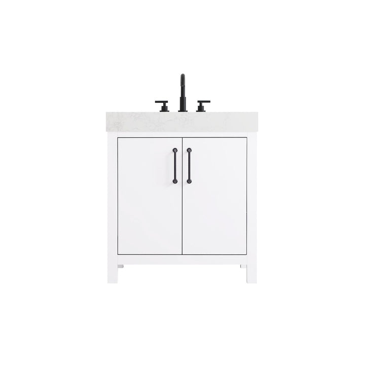 30 Inch Single Bathroom Vanity In White - View 3 - Joshua Marshal