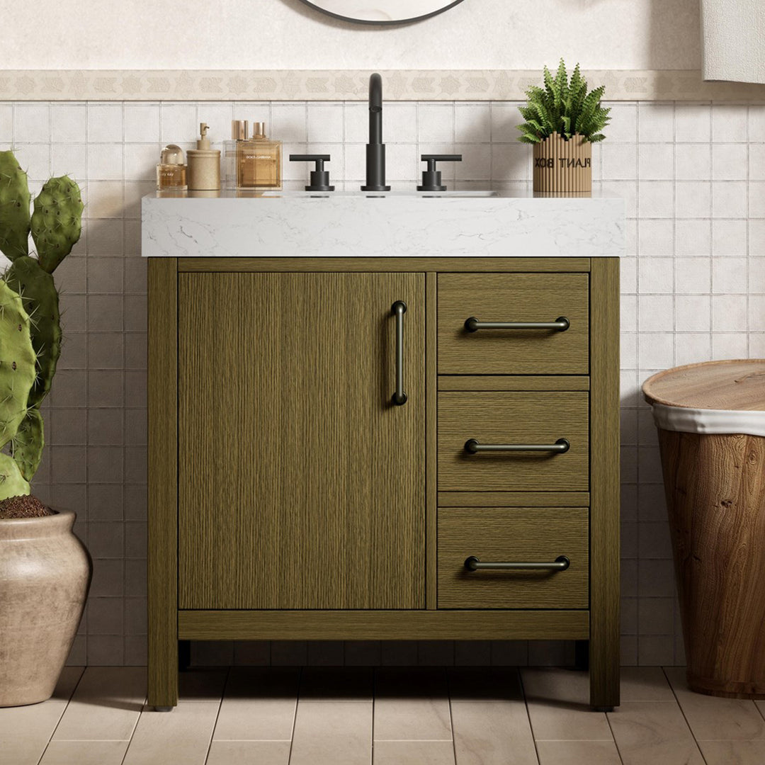 32 Inch Single Bathroom Vanity In Chestnut Brown Chestnut Brown Finish - KITCHEN & BATH by Joshua Marshal