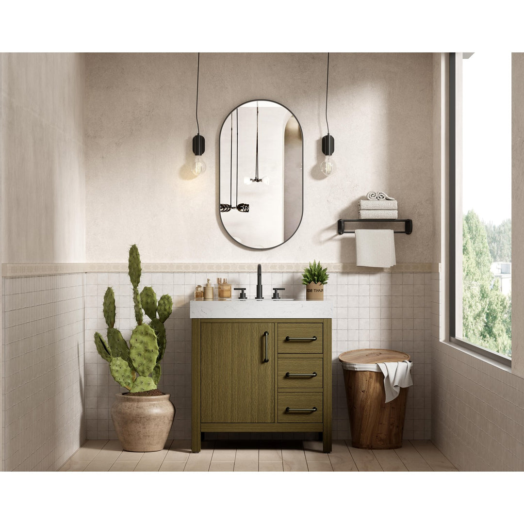 32 Inch Single Bathroom Vanity In Chestnut Brown - View 2 - Joshua Marshal