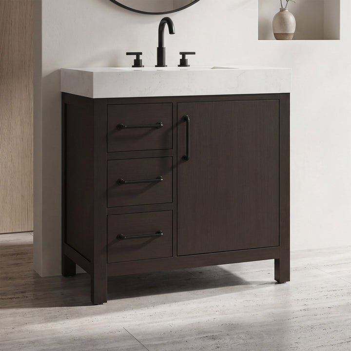 32 Inch Single Bathroom Vanity In Mocha Brown Mocha Brown Finish - KITCHEN & BATH by Joshua Marshal