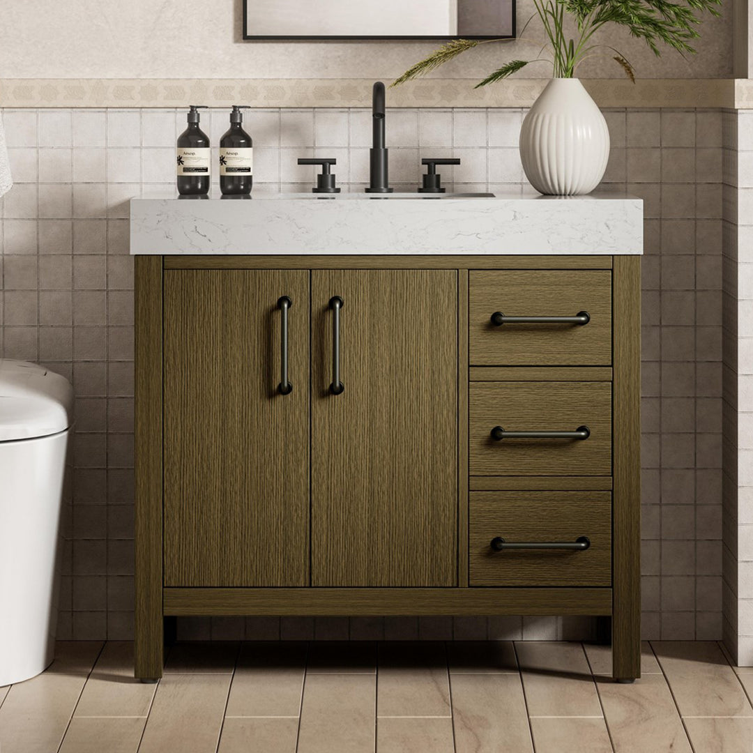 36 Inch Single Bathroom Vanity In Chestnut Brown Chestnut Brown Finish - KITCHEN & BATH by Joshua Marshal