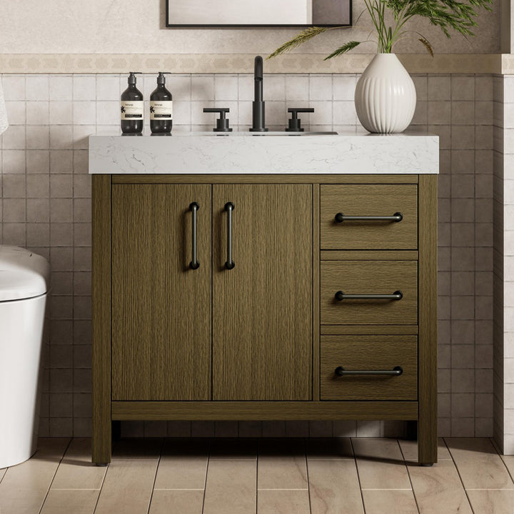 36 Inch Single Bathroom Vanity In Chestnut Brown Chestnut Brown Finish - KITCHEN & BATH by Joshua Marshal