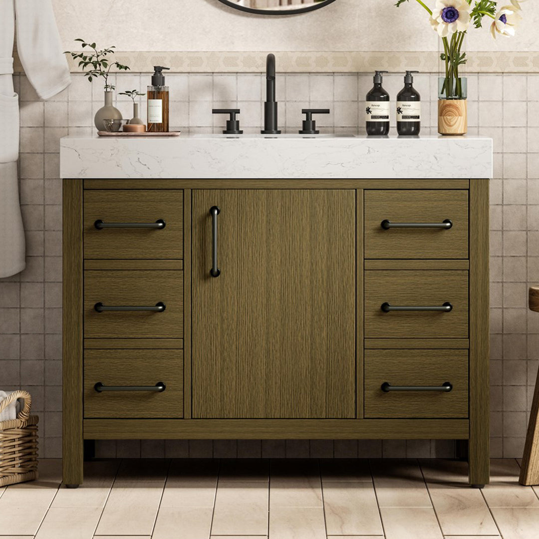 42 Inch Single Bathroom Vanity In Chestnut Brown Chestnut Brown Finish - KITCHEN & BATH by Joshua Marshal