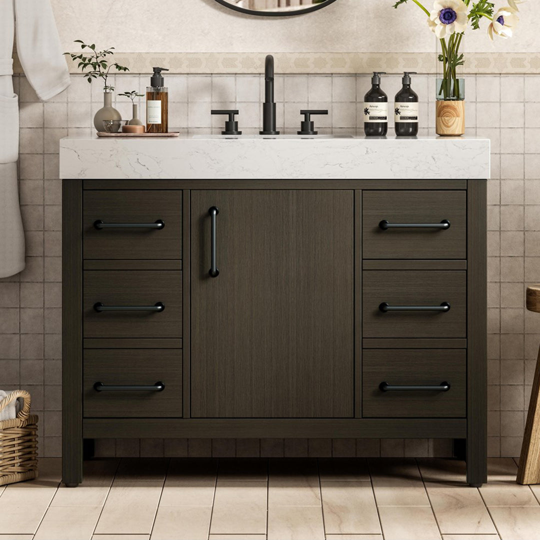 42 Inch Single Bathroom Vanity In Mocha Brown Mocha Brown Finish - KITCHEN & BATH by Joshua Marshal