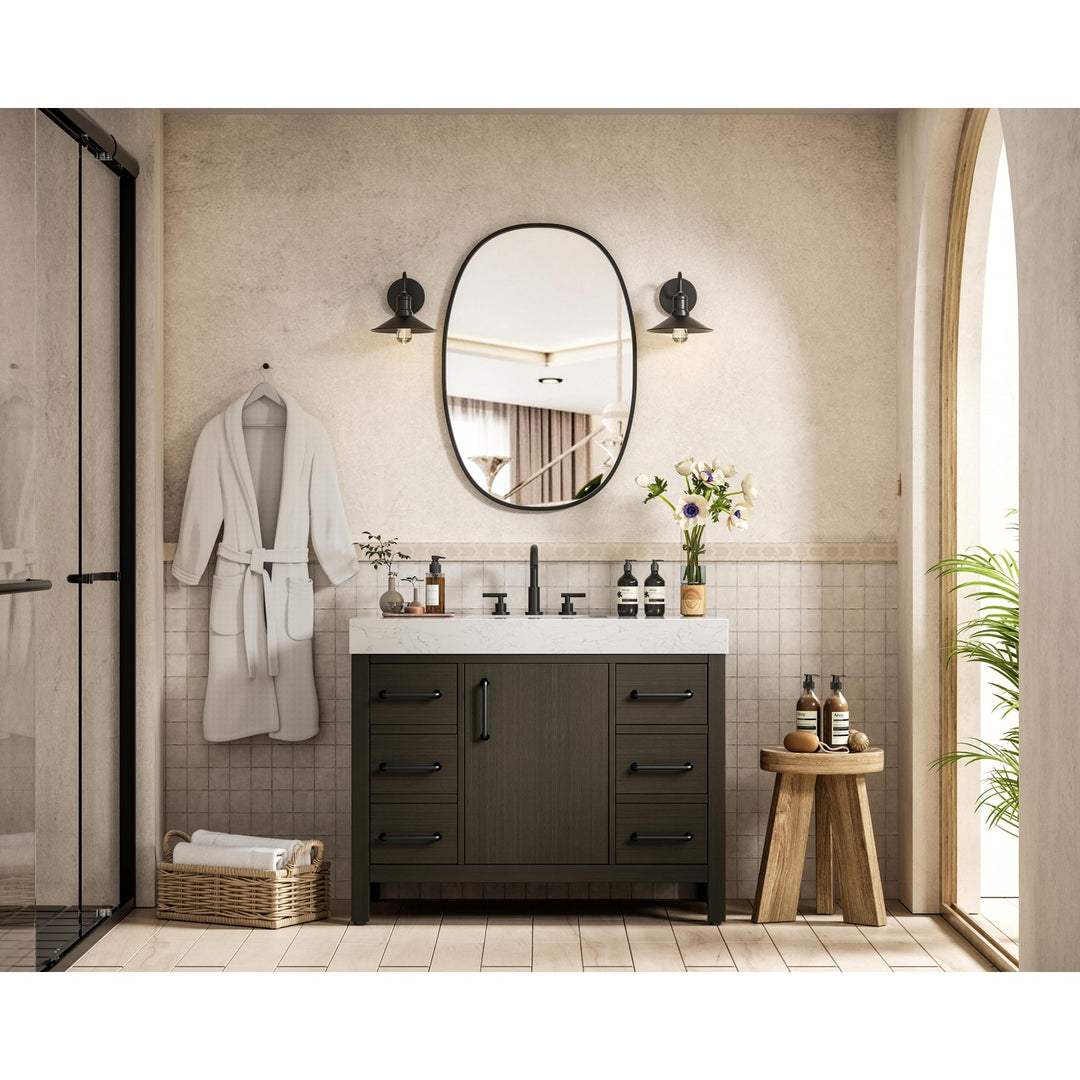 42 Inch Single Bathroom Vanity In Mocha Brown - View 2 - Joshua Marshal