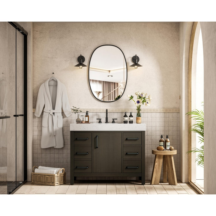 42 Inch Single Bathroom Vanity In Mocha Brown - View 2 - Joshua Marshal