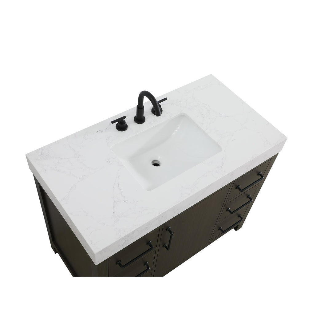 42 Inch Single Bathroom Vanity In Mocha Brown - View 4 - Joshua Marshal