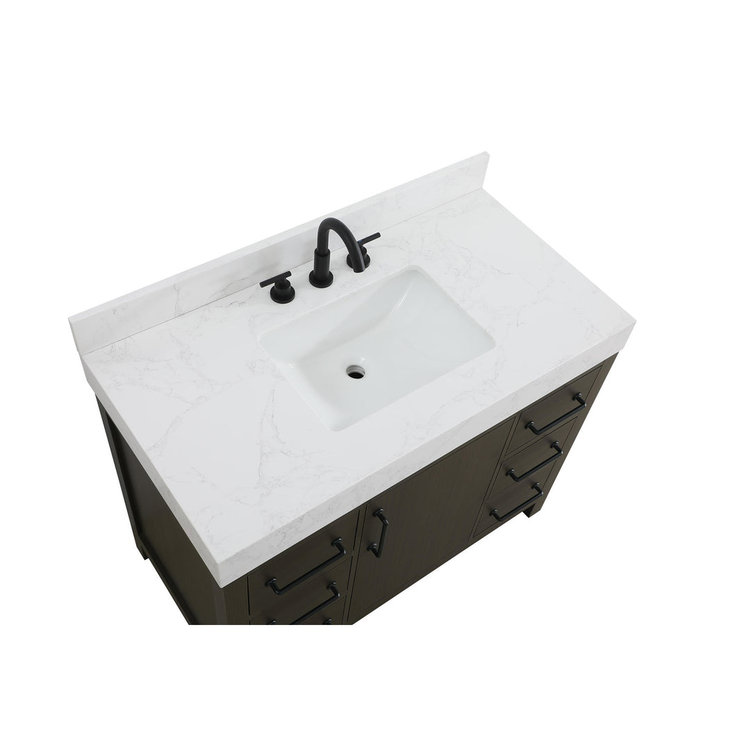 42 Inch Single Bathroom Vanity In Mocha Brown With Backsplash - View 5 - Joshua Marshal