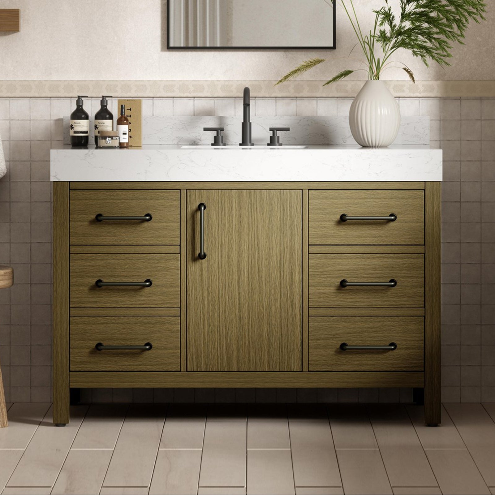 48 Inch Single Bathroom Vanity In Chestnut Brown Chestnut Brown Finish - KITCHEN & BATH by Joshua Marshal