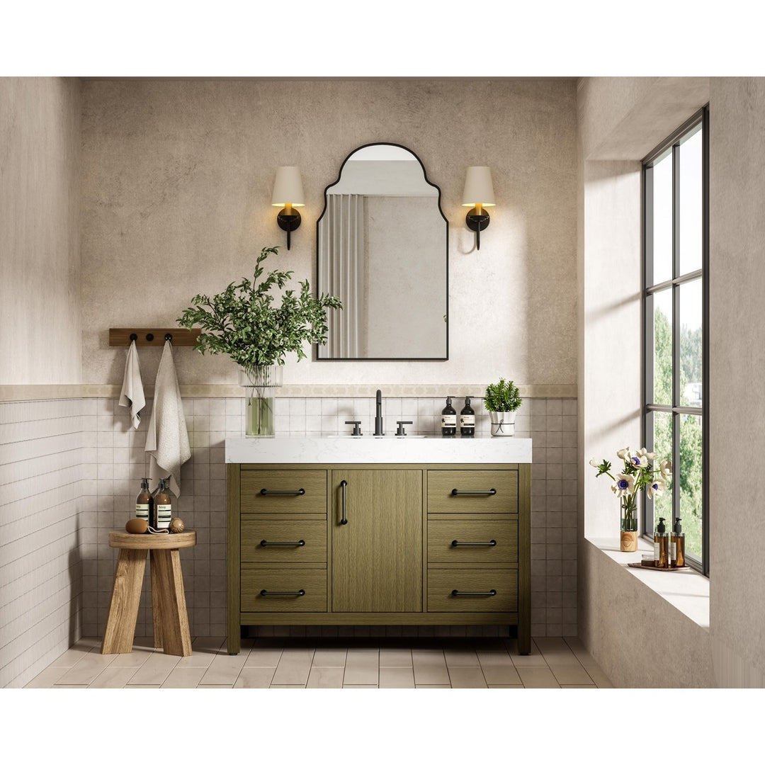 48 Inch Single Bathroom Vanity In Chestnut Brown - View 2 - Joshua Marshal