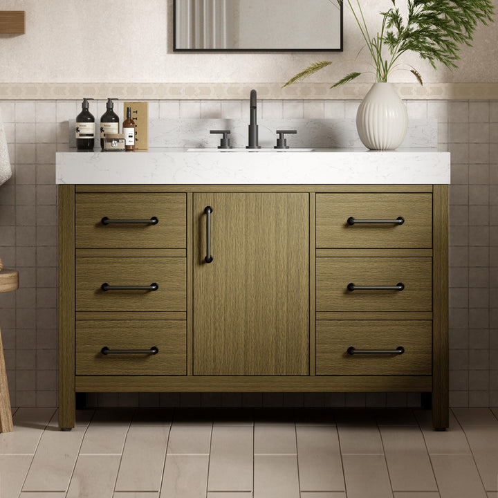 48 Inch Single Bathroom Vanity In Chestnut Brown With Backsplash Chestnut Brown Finish - KITCHEN & BATH by Joshua Marshal