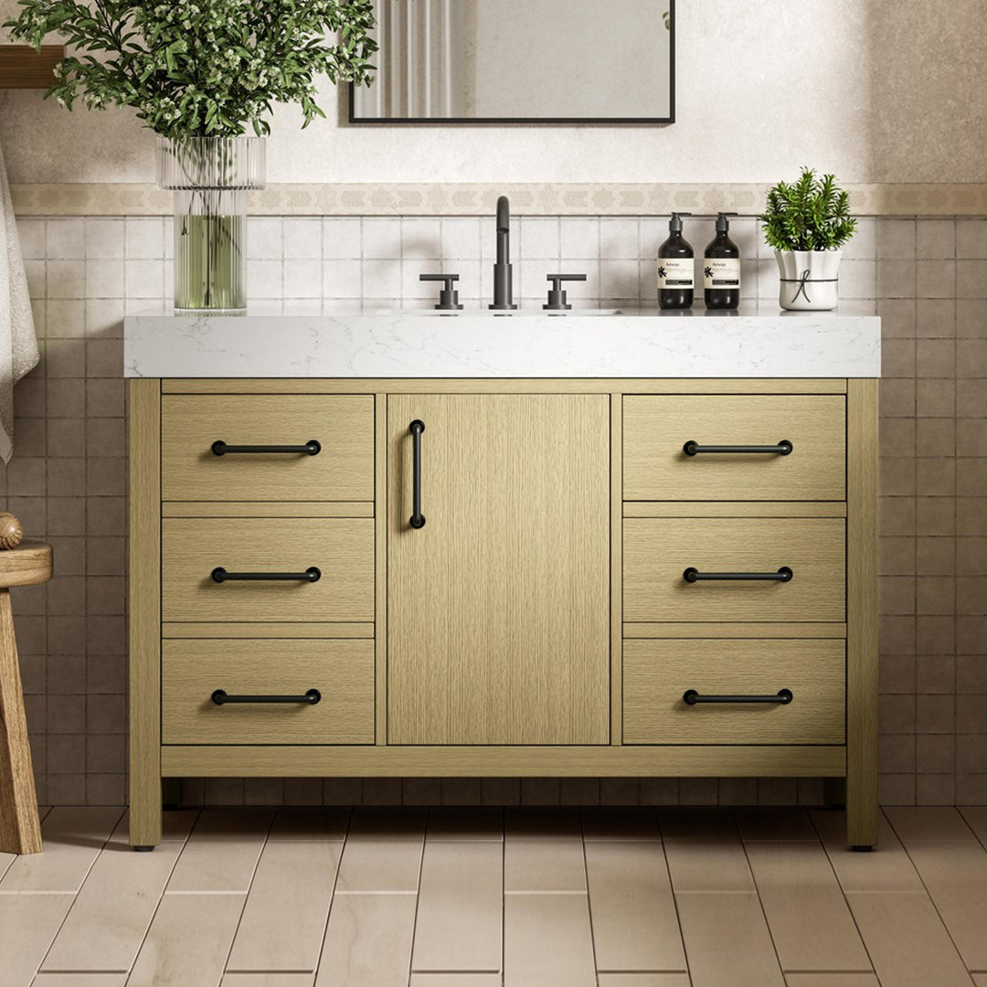 48 Inch Single Bathroom Vanity In Honey Brown Honey Brown Finish - KITCHEN & BATH by Joshua Marshal
