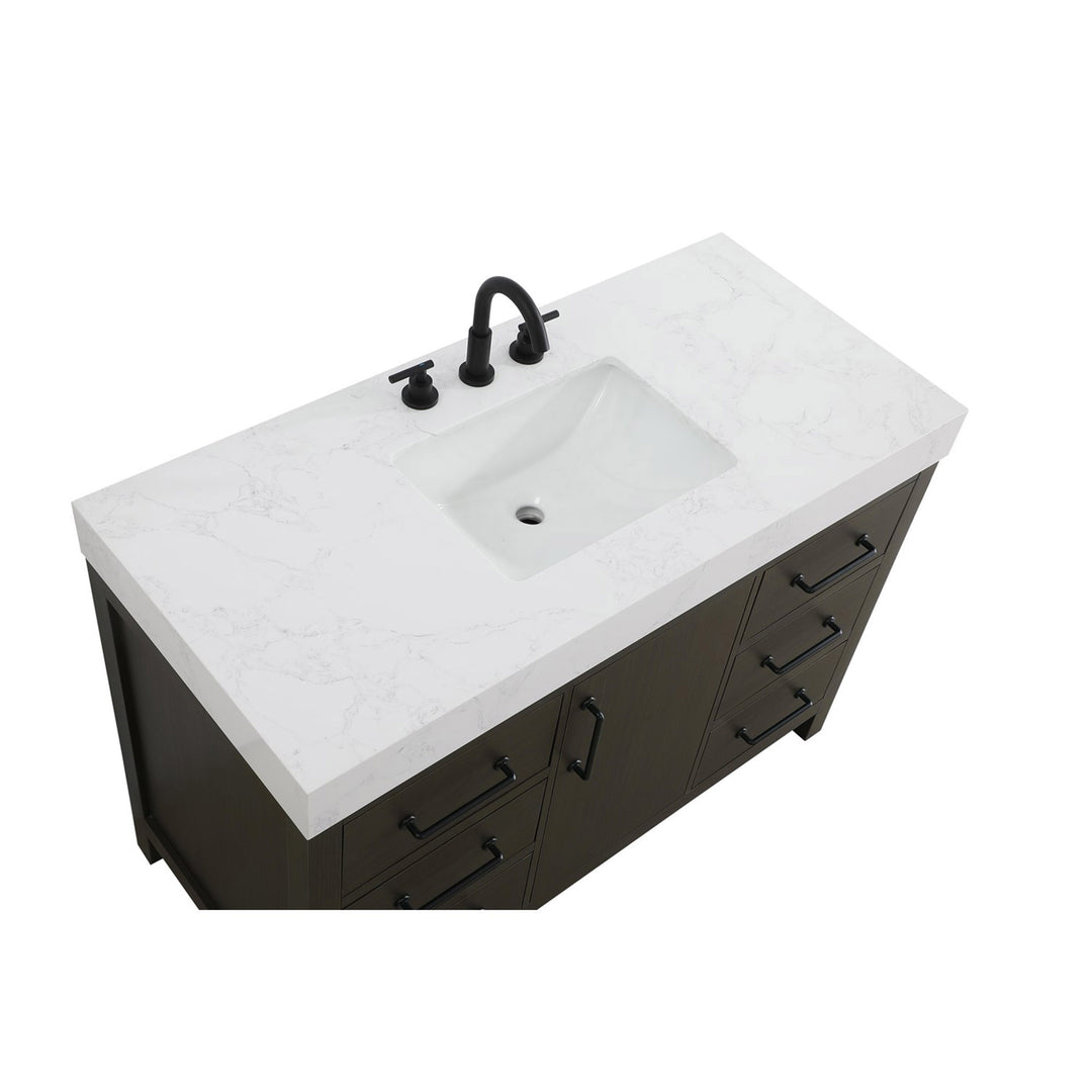 48 Inch Single Bathroom Vanity In Mocha Brown - View 6 - Joshua Marshal