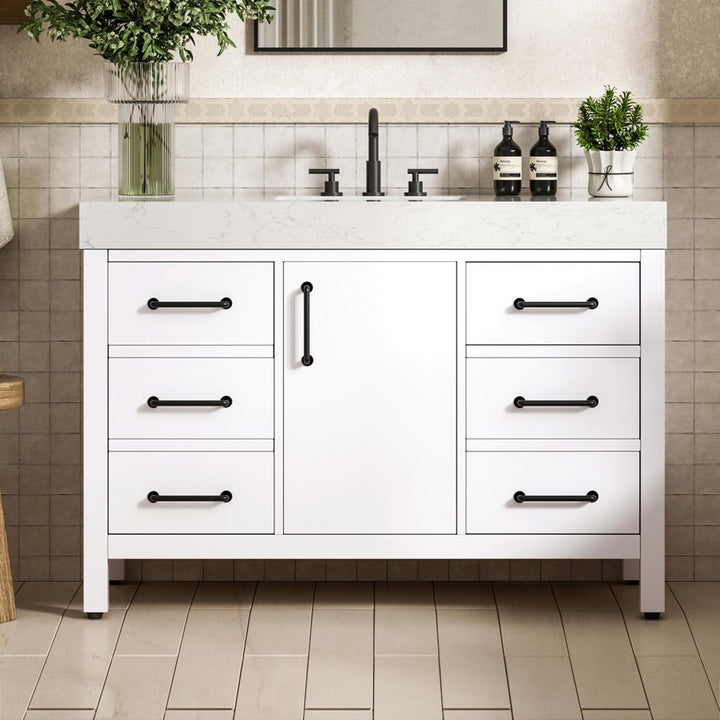 48 Inch Single Bathroom Vanity In White White Finish - KITCHEN & BATH by Joshua Marshal