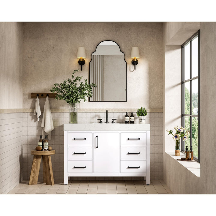 48 Inch Single Bathroom Vanity In White - View 2 - Joshua Marshal
