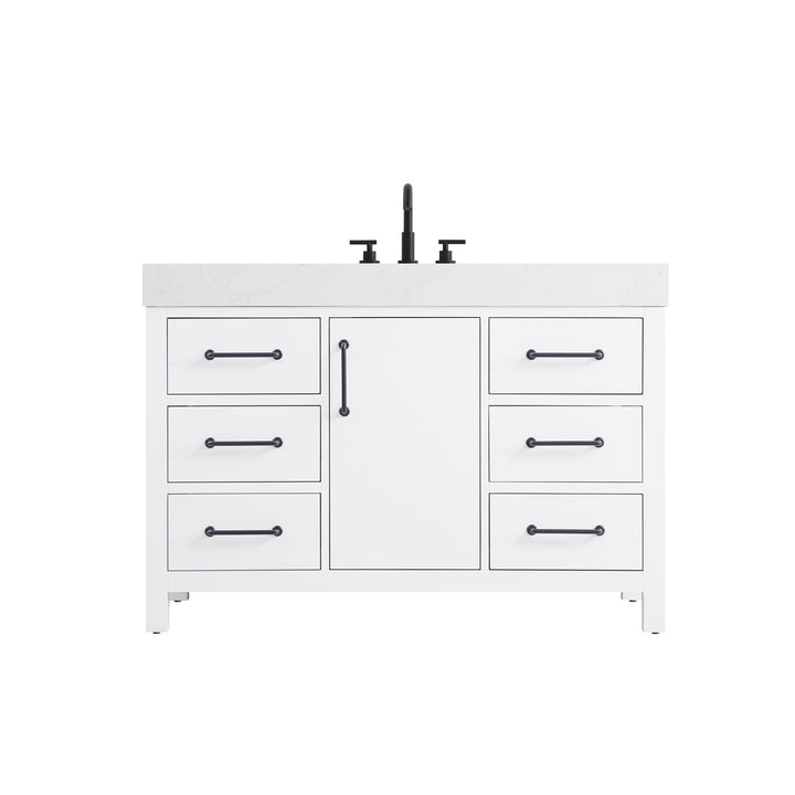 48 Inch Single Bathroom Vanity In White - View 3 - Joshua Marshal