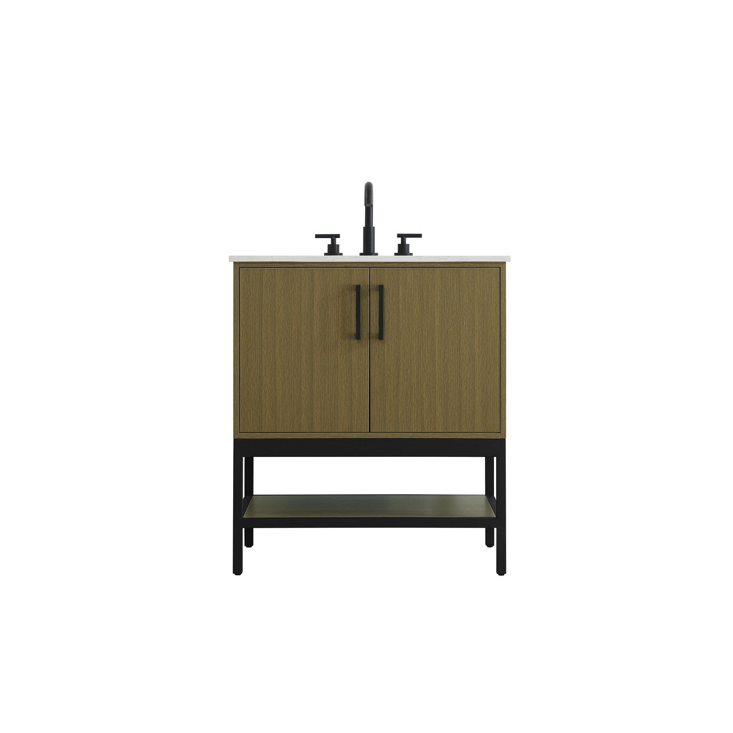 30 Inch Single Bathroom Vanity In Chestnut Brown - View 3 - Joshua Marshal