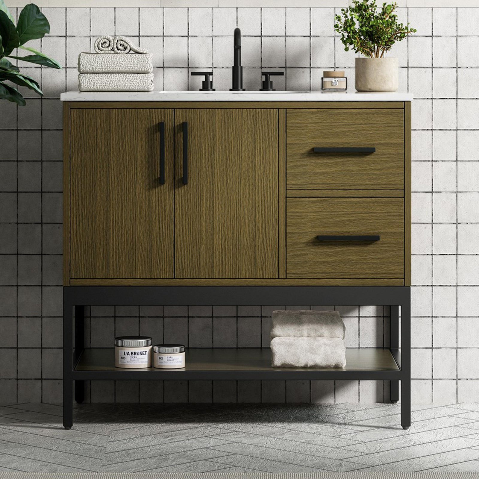 36 Inch Single Bathroom Vanity In Chestnut Brown Chestnut Brown Finish - KITCHEN & BATH by Joshua Marshal