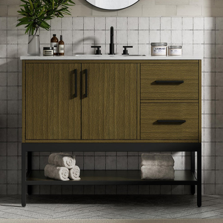 42 Inch Single Bathroom Vanity In Chestnut Brown Chestnut Brown Finish - KITCHEN & BATH by Joshua Marshal