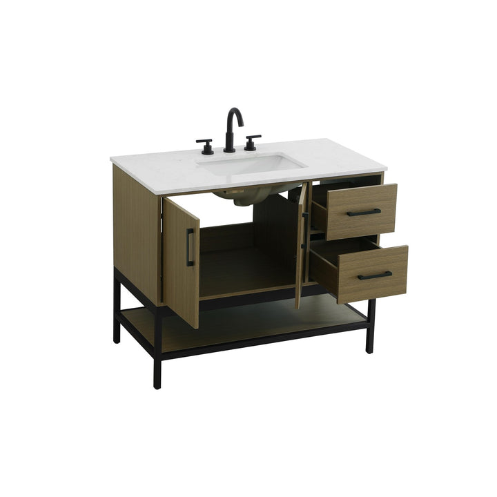 42 Inch Single Bathroom Vanity In Chestnut Brown - View 4 - Joshua Marshal