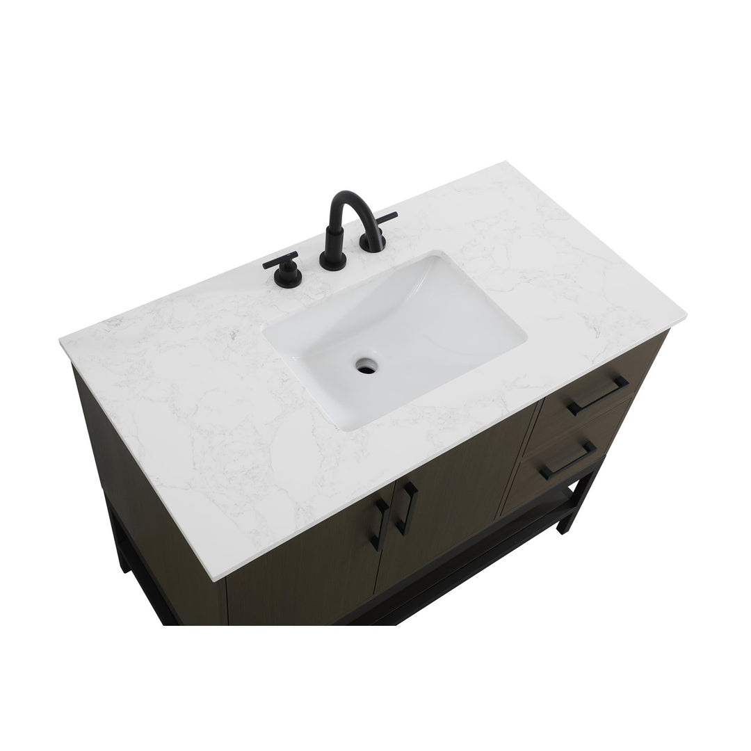 42 Inch Single Bathroom Vanity In Mocha Brown - View 5 - Joshua Marshal