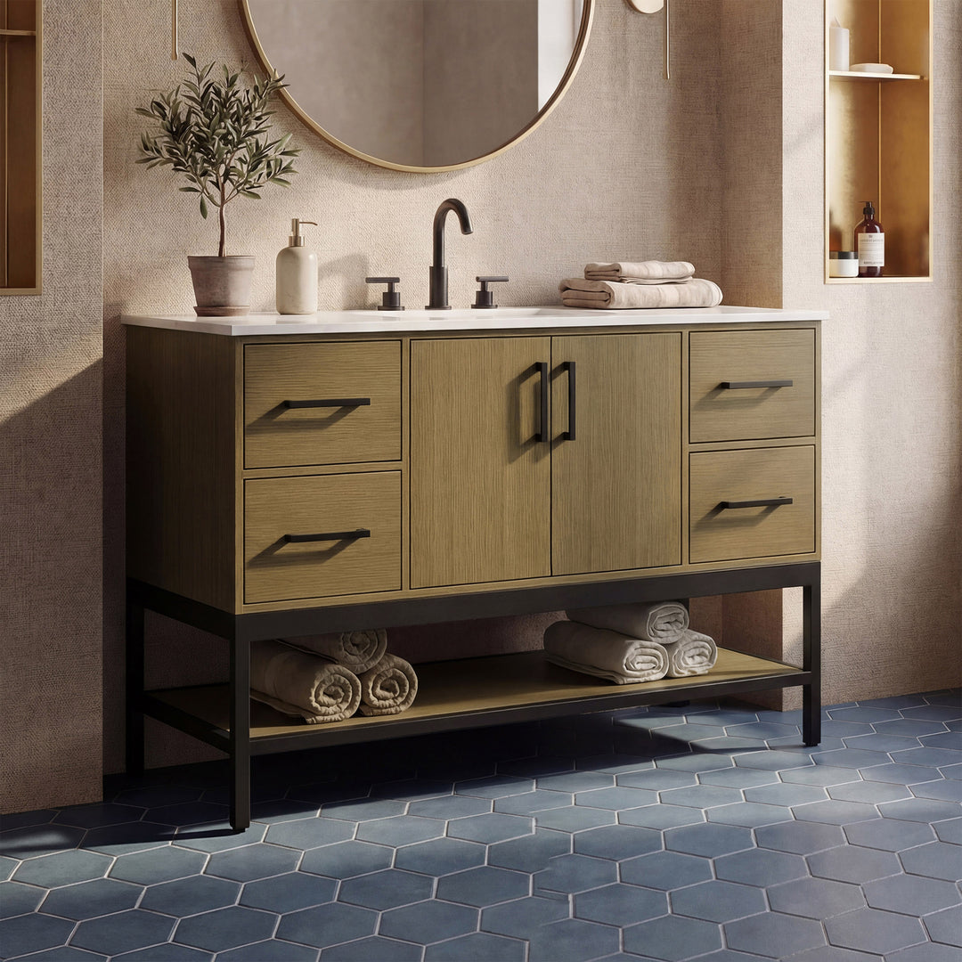 48 Inch Single Bathroom Vanity In Chestnut Brown Chestnut Brown Finish - KITCHEN & BATH by Joshua Marshal