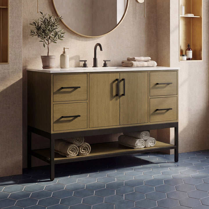48 Inch Single Bathroom Vanity In Chestnut Brown Chestnut Brown Finish - KITCHEN & BATH by Joshua Marshal