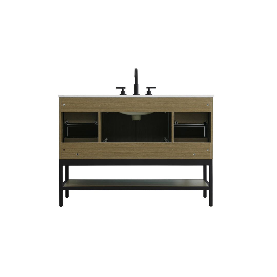 48 Inch Single Bathroom Vanity In Chestnut Brown - View 6 - Joshua Marshal