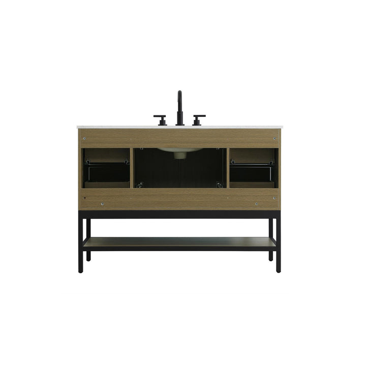 48 Inch Single Bathroom Vanity In Chestnut Brown - View 6 - Joshua Marshal
