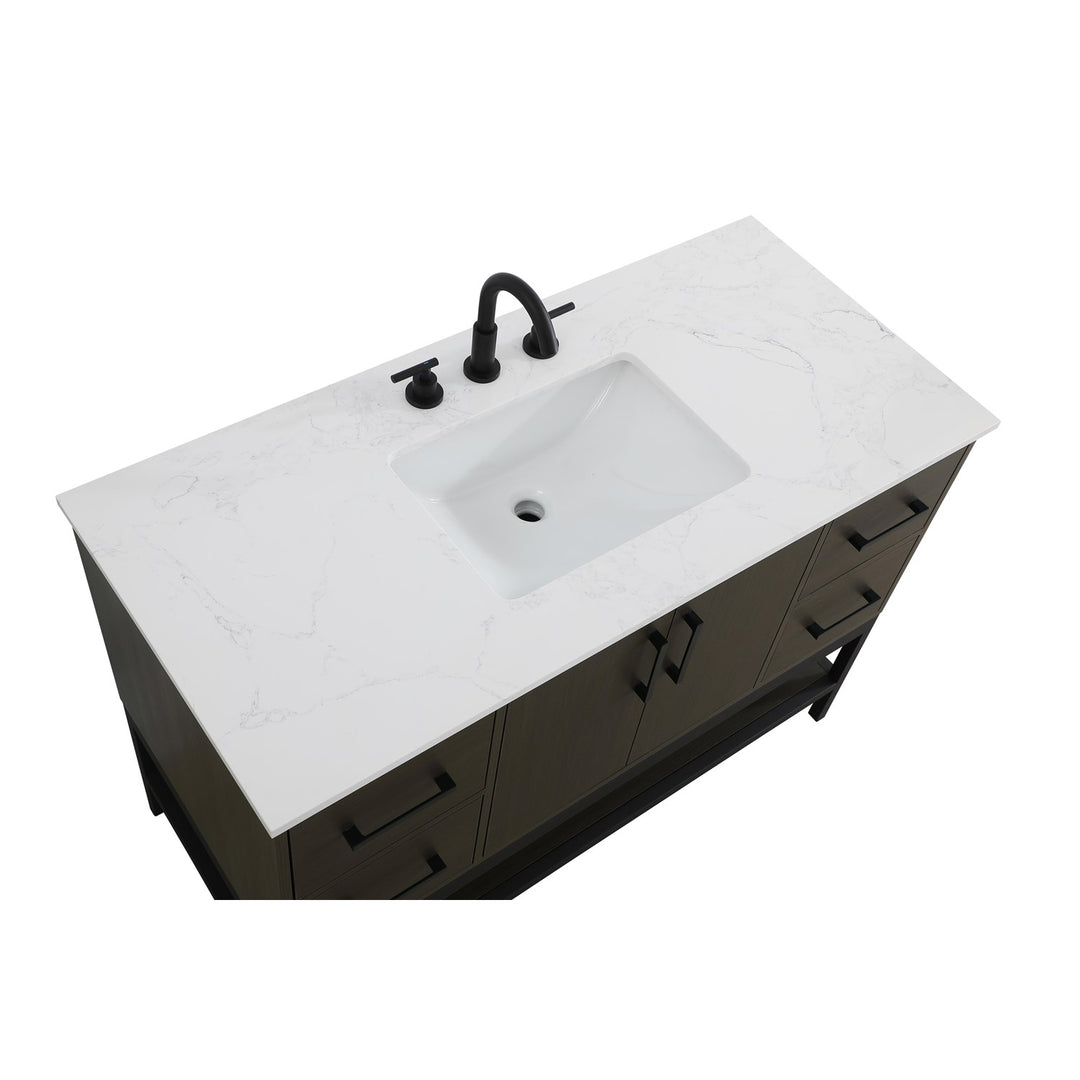 48 Inch Single Bathroom Vanity In Mocha Brown - View 5 - Joshua Marshal