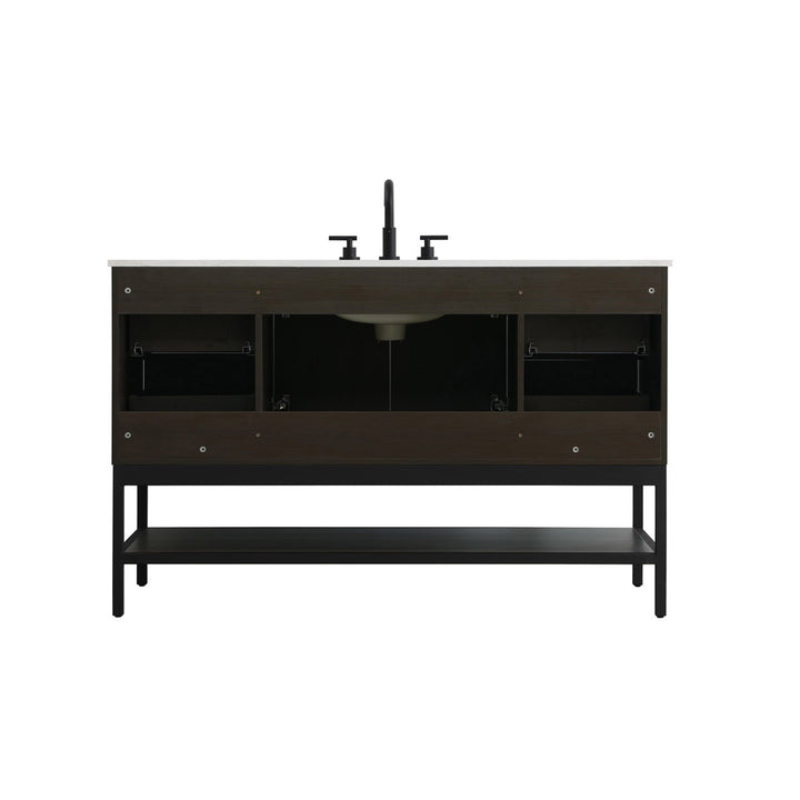 54 Inch Single Bathroom Vanity In Mocha Brown - View 6 - Joshua Marshal