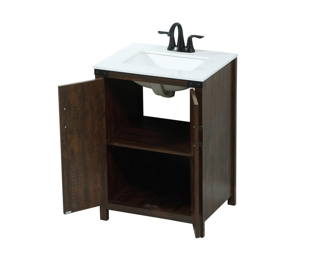 24 Inch Single Bathroom Vanity In Expresso - View 4 - Joshua Marshal