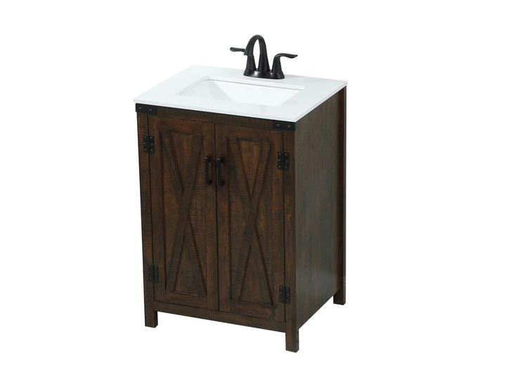 24 Inch Single Bathroom Vanity In Expresso - View 5 - Joshua Marshal
