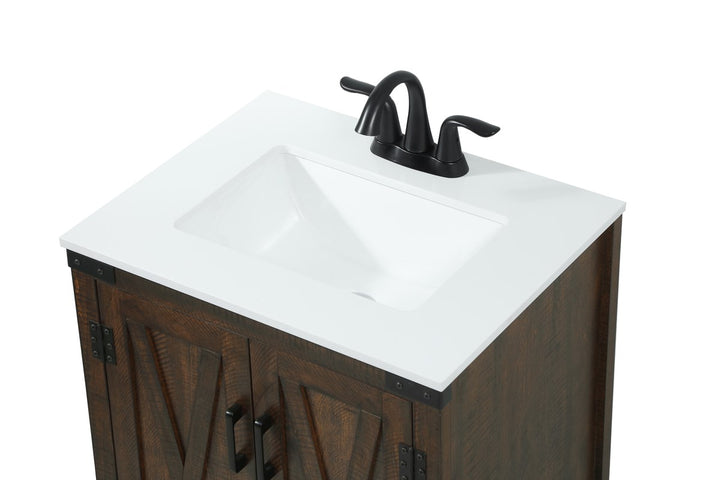 24 Inch Single Bathroom Vanity In Expresso - View 6 - Joshua Marshal