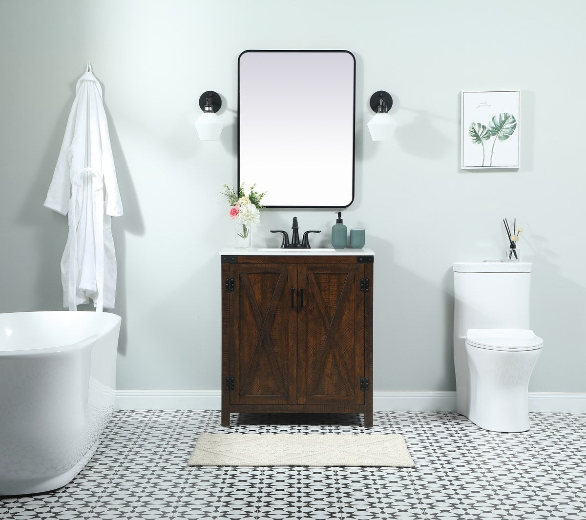 30 Inch Single Bathroom Vanity In Expresso - View 2 - Joshua Marshal