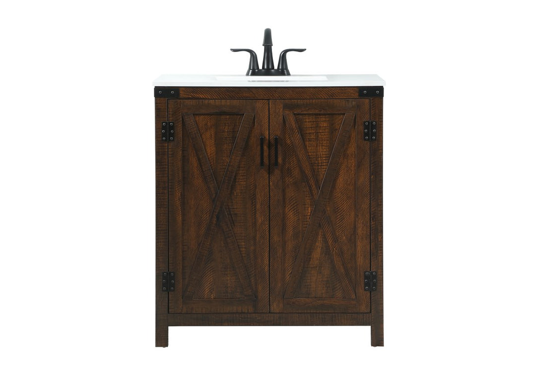 30 Inch Single Bathroom Vanity In Expresso - View 3 - Joshua Marshal