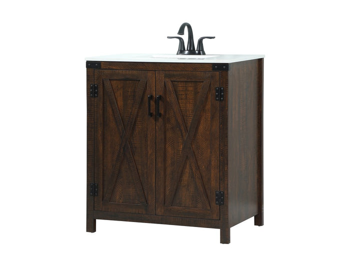 30 Inch Single Bathroom Vanity In Expresso - View 4 - Joshua Marshal