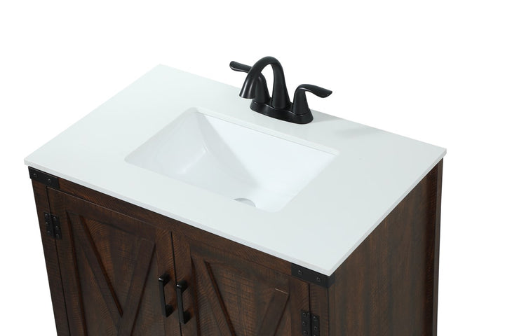 30 Inch Single Bathroom Vanity In Expresso - View 6 - Joshua Marshal