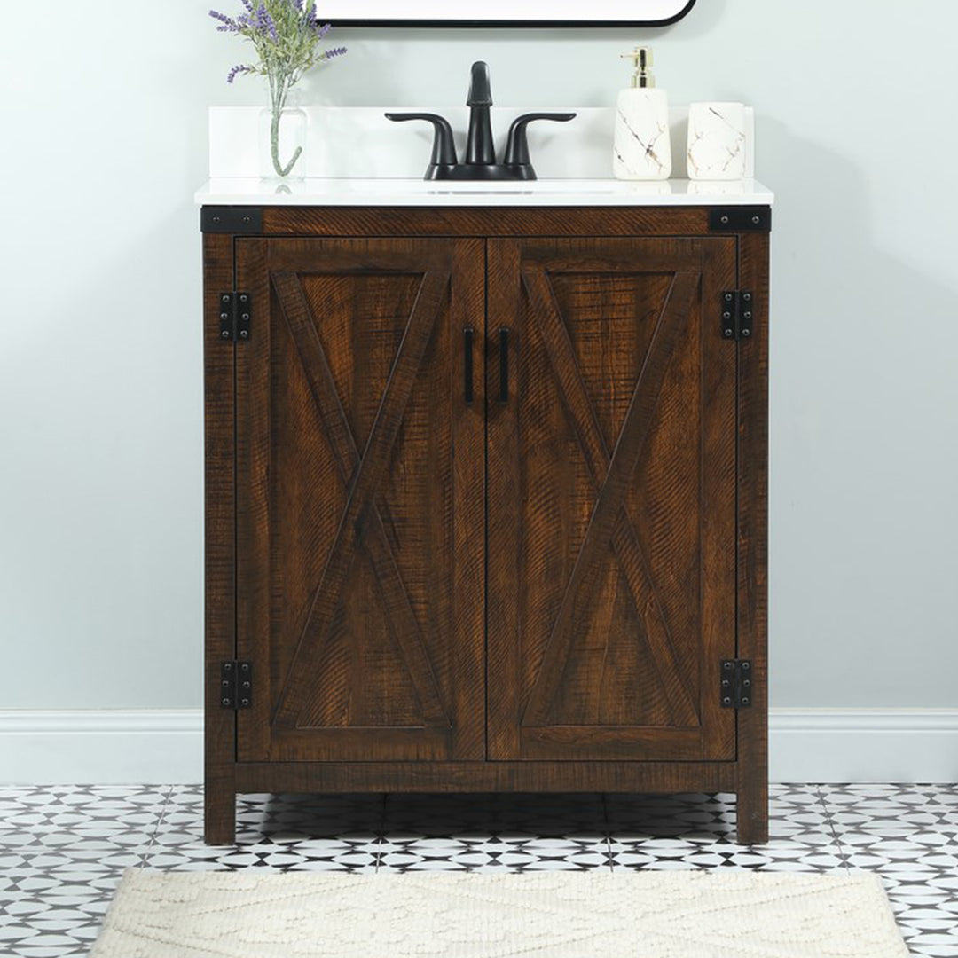30 Inch Single Bathroom Vanity In Expresso With Backsplash Expresso Finish - KITCHEN & BATH by Joshua Marshal