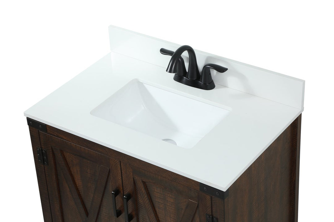 30 Inch Single Bathroom Vanity In Expresso With Backsplash - View 5 - Joshua Marshal