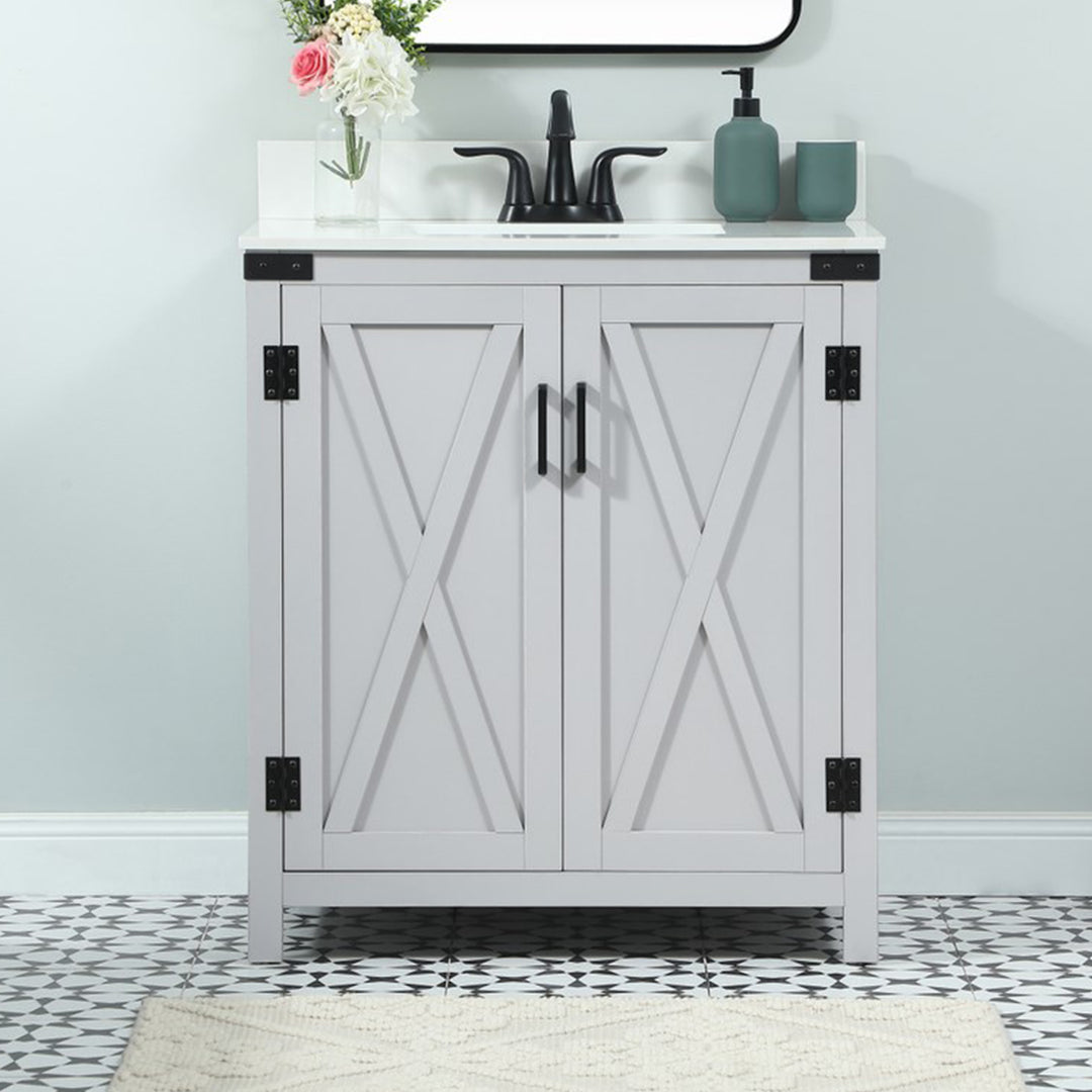 30 Inch Single Bathroom Vanity In Grey Grey Finish - KITCHEN & BATH by Joshua Marshal