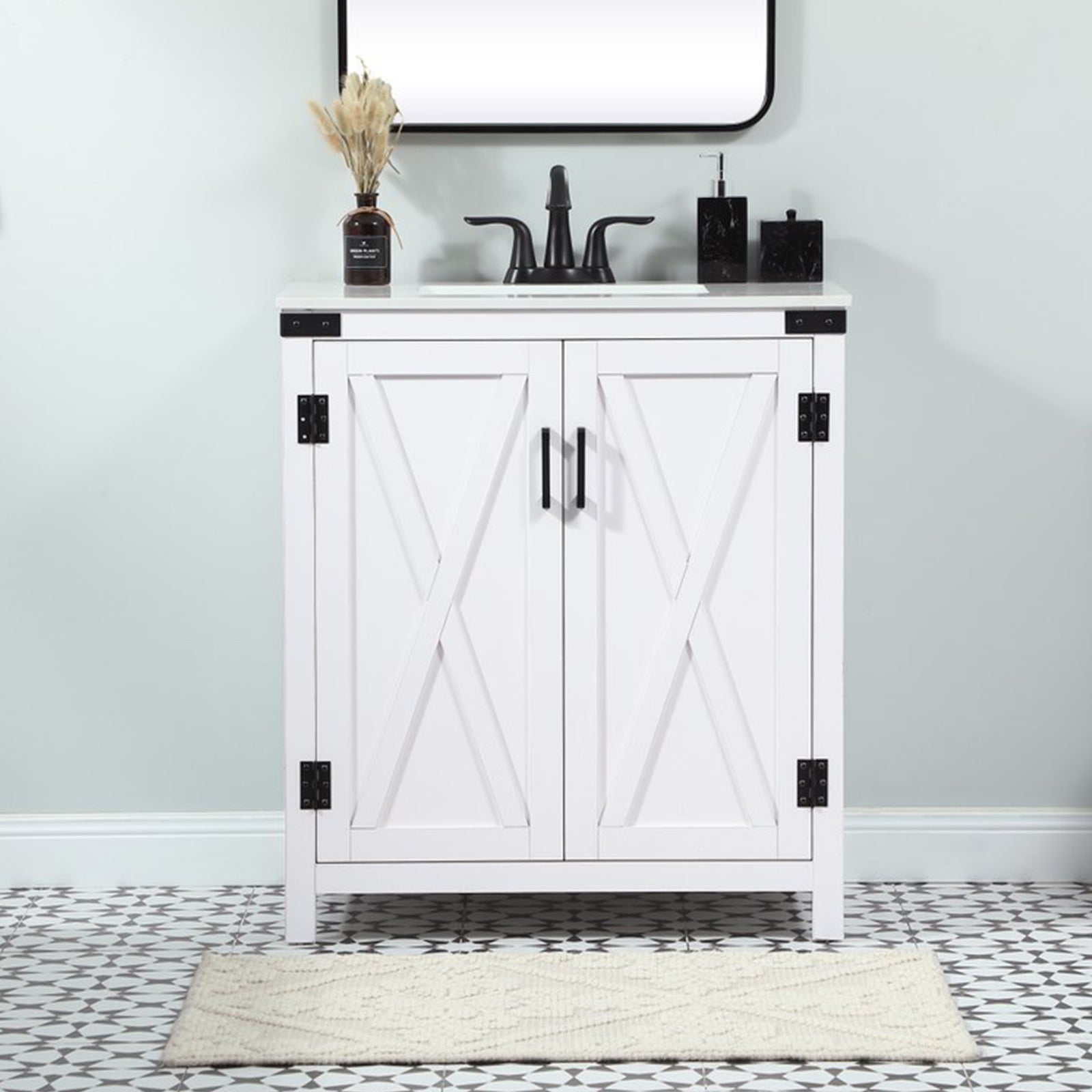 30 Inch Single Bathroom Vanity In White White Finish - KITCHEN & BATH by Joshua Marshal