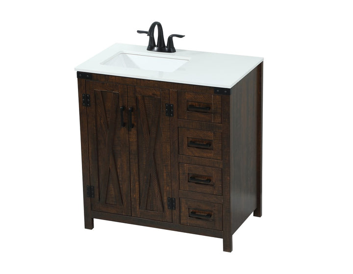 32 Inch Single Bathroom Vanity In Expresso - View 4 - Joshua Marshal